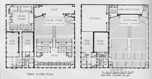 Grundrisse, der Freimaurertempel, Birmingham, Alabama, 1924 von Unbekannt