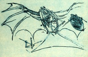 Flugmaschine entworfen von Leonardo da Vinci, ca. 1485, 1932