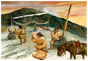 Fliegende Gebete am Maium Pass, 1898 von Unbekannt