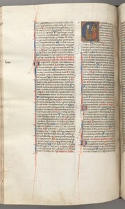 Fol. 227v, Psalm 80, historiierte Initiale E, David schlägt ein Glockenspiel der Höllen, um 1275-1300