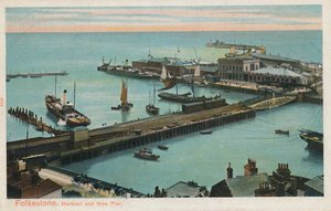 Folkestone. Hafen und neuer Pier, spätes 19. - frühes 20. Jahrhundert von Unbekannt