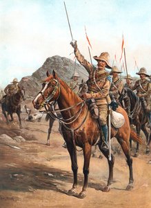 Form Up, No 2! Form Up!, britische Lanzenreiter in der Schlacht von Omdurman, Sudan, 1898 von Unbekannt
