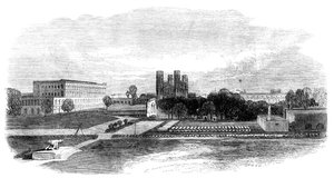 Fort Church und South Barracks, Kalkutta, Indien, 1870 von Unbekannt