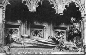 Gründergrab, St Bartholomew the Great, frühes 20. Jahrhundert von Unbekannt