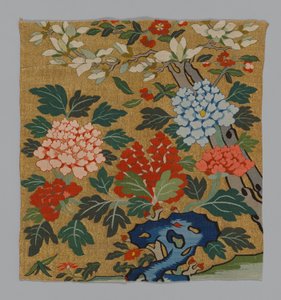 Fragment eines Stuhlpanels K’assu, China, Qing-Dynastie