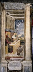 Francesco Petrarca in seinem Arbeitszimmer von Unbekannt