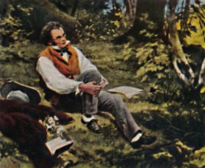 Franz Schubert 1797-1828 - Gemälde von J. Schmid, 1934 von Unbekannt