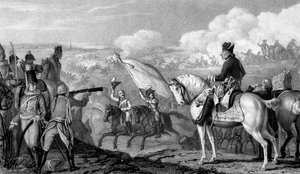 Friedrich II., der Große 1712-1786, König von Preußen ab 1740, in der Schlacht von Rossbach, 1757 von Unbekannt