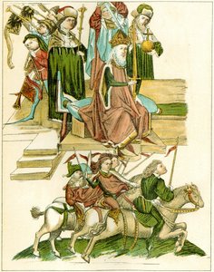Friedrich I. erhält Brandenburg Kopie einer Illustration aus der Richentals illustrierten Chronik, ca. 1440