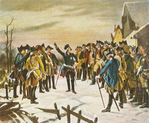 Friedrich der Große hält eine Rede am Vorabend der Schlacht von Leuthen, 5. Dezember 1757