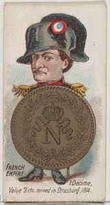 Französisches Kaiserreich, 1 Decime, aus der Serie Münzen aller Nationen N72, Variation 1 für Herzog ..., 1889