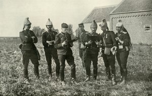 Französische Stabsoffiziere in Beratung, 1914