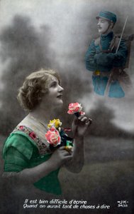 Französische Postkarte aus dem Ersten Weltkrieg, 1914-1918