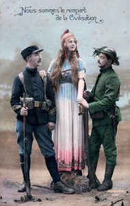 Französische Postkarte aus dem Ersten Weltkrieg, 1914-1918