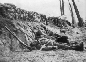 Französische Zouave-Infanterie durch Gas getötet, Zweite Schlacht von Ypern, Belgien, 22. April 1915 von Unbekannt
