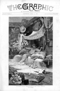Französische Schauspielerin Sarah Bernhardt in ihrem Pariser Studio, Frankreich, 1890 von Unbekannt