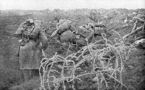 Französischer Infanterieangriff auf den Eparges-Rücken, in der Nähe von Verdun, Frankreich, 2. August 1915 von Unbekannt