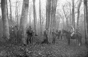 Französische Patrouillen im Wald von Argonne, Frankreich, 1915