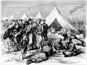 Französisches Kriegsgefangenenlager in Wahn, bei Köln, Deutsch-Französischer Krieg, 1870 von Unbekannt