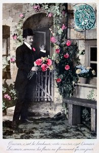 Französische romantische Postkarte, ca. 1900 von Unbekannt