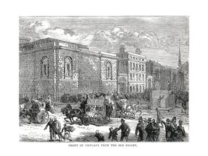 Vorderseite von Newgate vom Old Bailey, 1878 von Unbekannt