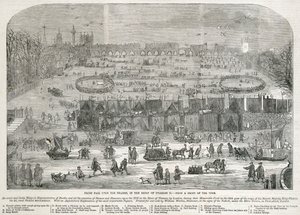 Frostmesse auf der Themse während der Herrschaft von Karl II., London, 1683 von Unbekannt
