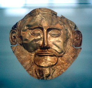 Totenmaske von Agamemnon, legendärer König von Mykene, um 1600-1500 v. Chr.