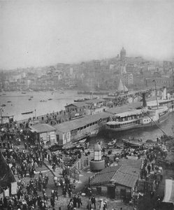 Galata-Brücke, die Galata und Pera verbindet, 1913