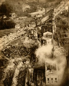 Gasexplosion in Neunkirchen, Saarland, Deutschland, Februar 1933