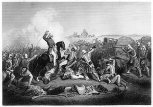 General Havelocks Angriff auf Nana Sahib bei Futtypore, 1857, ca. 1860 von Unbekannt