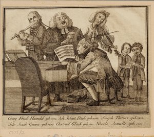 Georg Friedrich Händel, Johann Sebastian Bach, Giuseppe Tartini, Johann Joachim Quantz, Christoph W