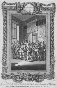 George Villiers, Herzog von Buckingham, der große Favorit von Charles I., erstochen, ca. 1787