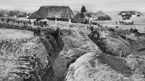 Deutsche Infanterie in Schützengräben bei Jasionna, Polen, Erster Weltkrieg, 1915