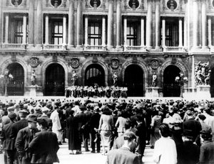 Deutsche Militärkapelle gibt ein Konzert, besetztes Paris, 1940-1944 von Unbekannt