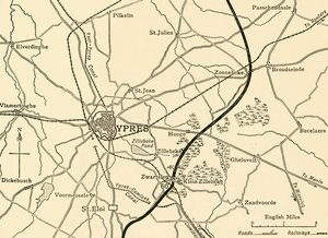 Deutsche Stellungen bei Ypern, Flandern, Erster Weltkrieg von Unbekannt