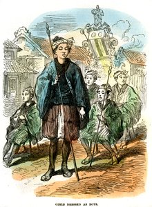 Mädchen als Jungen verkleidet, Neujahrsfestprozession in Yokohama, Japan, 1872 von Unbekannt