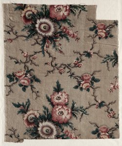 Glasierter Chintz-Fragment, ca. 1840