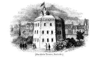 Globe Theatre, Bankside, Southwark, London, wie es um 1598 erschien von Unbekannt