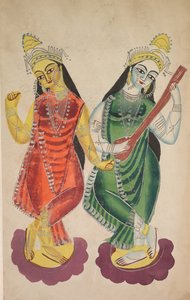 Göttinnen Lakshmi und Sarasvati, 1800er