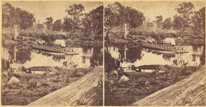 Golbourn Punt in Seymour, Australien, 1860er Jahre