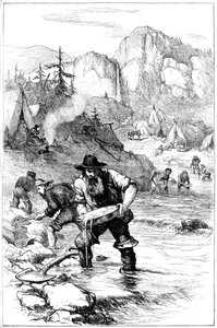 Goldwäsche in Kalifornien, ca. 1840er, ca. 1880 von Unbekannt