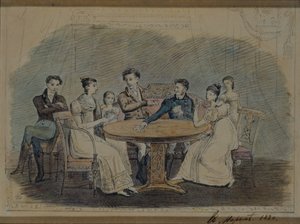 Familie Golitsyn am Tisch