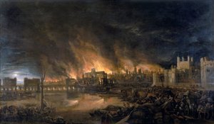 Großes Feuer von London von Unbekannt