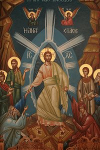 Griechisch-orthodoxe Ikone: Christi Auferstehung, Thessaloniki, Griechenland
