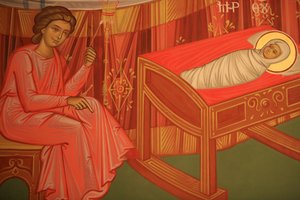 Griechisch-orthodoxe Ikone: Geburt Marias