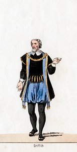 Griffith, Kostümentwurf für Shakespeares Stück, Heinrich VIII, 19. Jahrhundert von Unbekannt