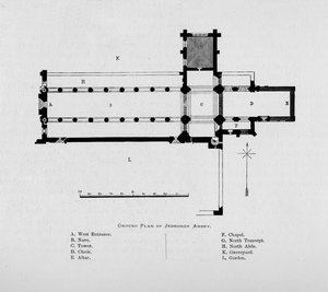 Grundriss der Abtei von Jedburgh von Unbekannt