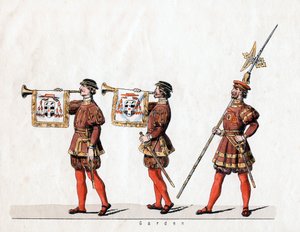 Wachen, Kostümentwurf für Shakespeares Stück, Heinrich VIII., 19. Jahrhundert