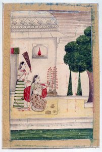 Gunakali Ragini, Ragamala-Album, Schule von Rajasthan, 19. Jahrhundert von Unbekannt