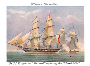 H.M. Brigantine Buzzard erobert die Formidable, 1936